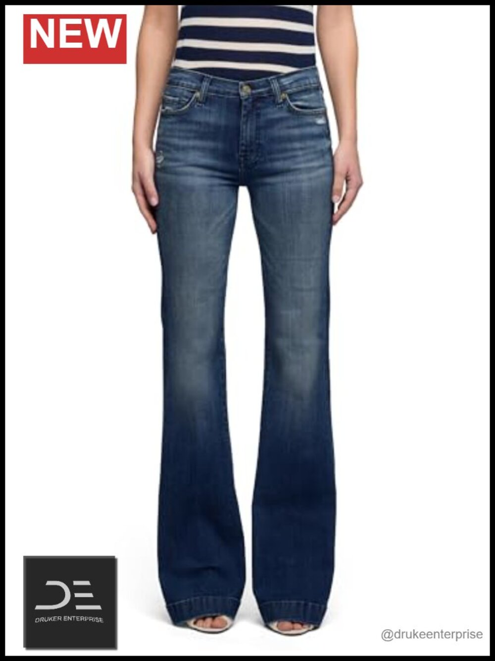 Mid Rise Flare Jeans 36 Inseam Cotton Stretch Button Fly